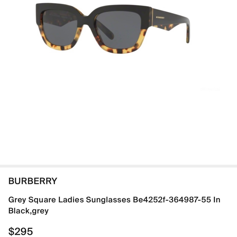 BURBERRY CLASSIC SQUARE SHAPE WITH A BLACK ON TOP OF HAVANA SUNGLASSES - Picture 15 of 16